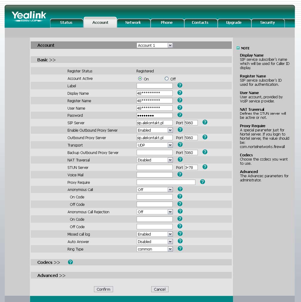 Yealink SIP-T20P - instrukcja